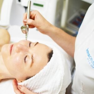 Oxygen facial with LED light treatment