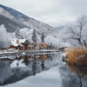 Snowy winter scene in Glenwood Springs, Colorado – Home of Lavender Skin Therapy, your local skincare and wellness spa.