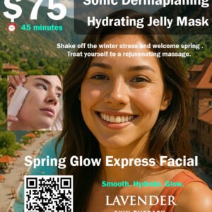 SUMMER special  Spring Glow Express Facial Sonic Dermaplaning + Hydro Jelly mask