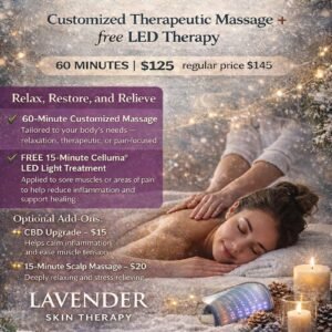 JANUARY MASSAGE SPECIAL   Customized Therapeutic Massage +  free LED Therapy