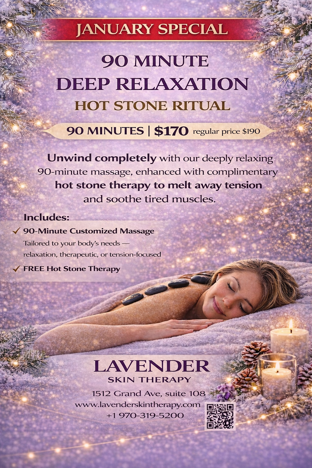 January Special: 90 min Deep Relaxation Hot Stone Ritual